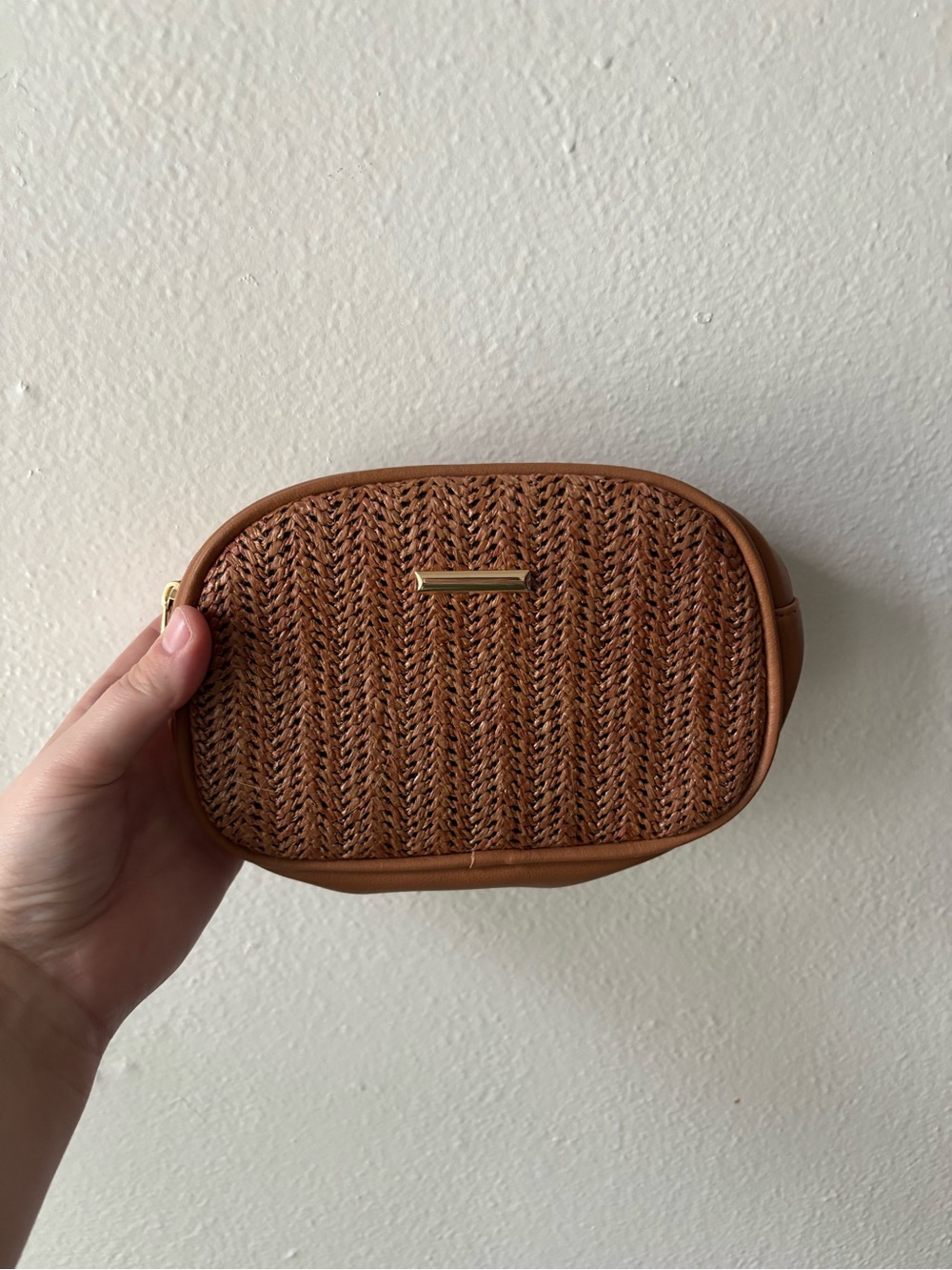 Woven Tan Belt Bag